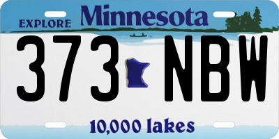 MN license plate 373NBW