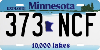 MN license plate 373NCF
