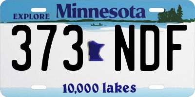 MN license plate 373NDF