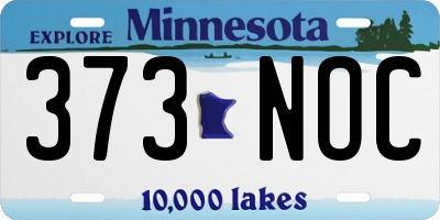 MN license plate 373NOC