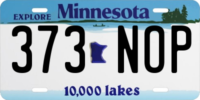 MN license plate 373NOP