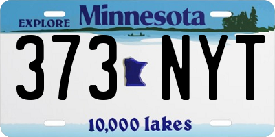 MN license plate 373NYT