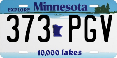 MN license plate 373PGV