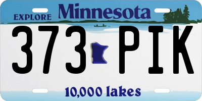 MN license plate 373PIK