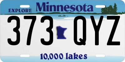 MN license plate 373QYZ