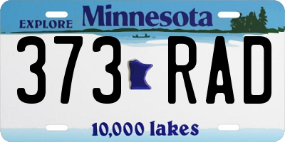MN license plate 373RAD