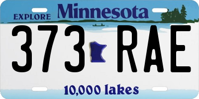 MN license plate 373RAE