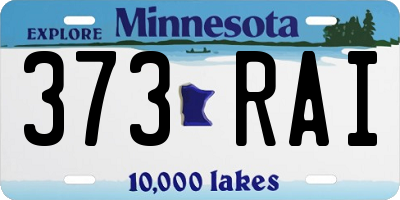 MN license plate 373RAI