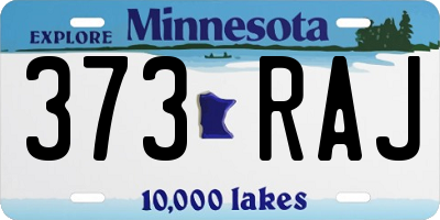 MN license plate 373RAJ