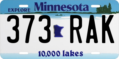 MN license plate 373RAK