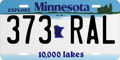 MN license plate 373RAL