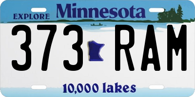 MN license plate 373RAM