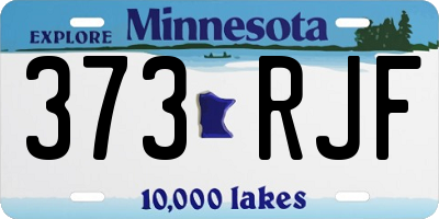 MN license plate 373RJF