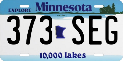 MN license plate 373SEG