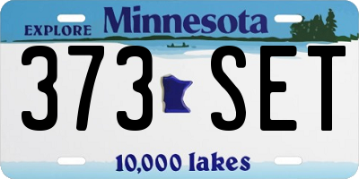 MN license plate 373SET