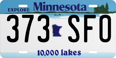 MN license plate 373SFO