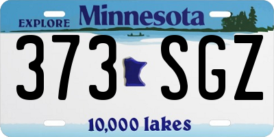 MN license plate 373SGZ