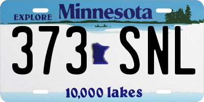 MN license plate 373SNL