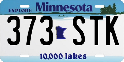 MN license plate 373STK