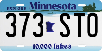 MN license plate 373STO