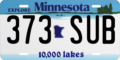 MN license plate 373SUB