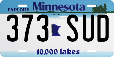 MN license plate 373SUD
