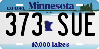 MN license plate 373SUE