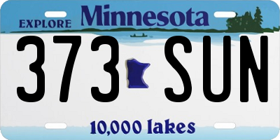 MN license plate 373SUN