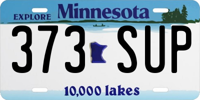MN license plate 373SUP