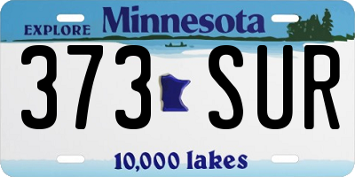 MN license plate 373SUR