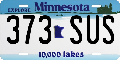 MN license plate 373SUS