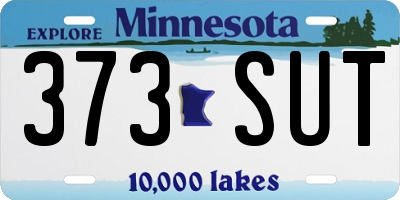 MN license plate 373SUT