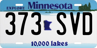 MN license plate 373SVD
