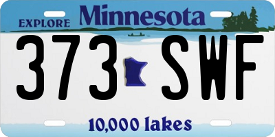 MN license plate 373SWF