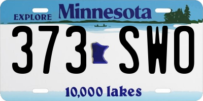 MN license plate 373SWO