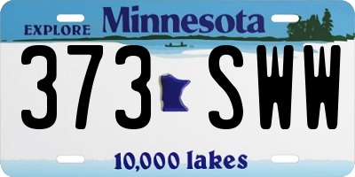 MN license plate 373SWW