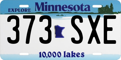 MN license plate 373SXE