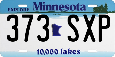 MN license plate 373SXP