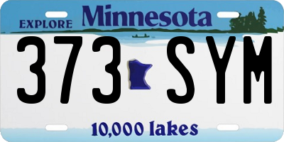 MN license plate 373SYM