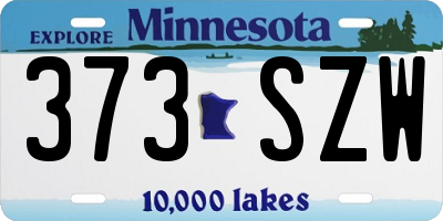 MN license plate 373SZW
