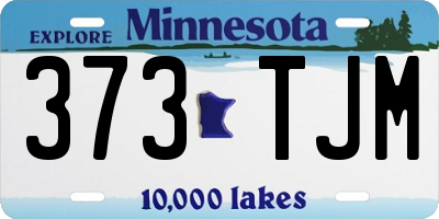 MN license plate 373TJM