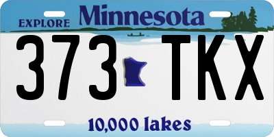 MN license plate 373TKX