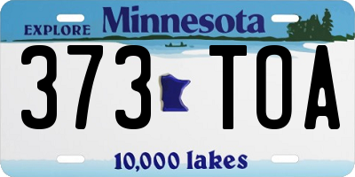 MN license plate 373TOA