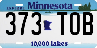 MN license plate 373TOB