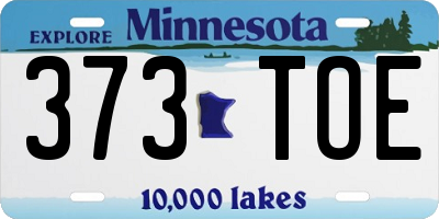 MN license plate 373TOE
