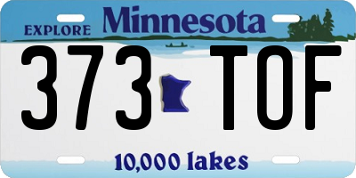 MN license plate 373TOF