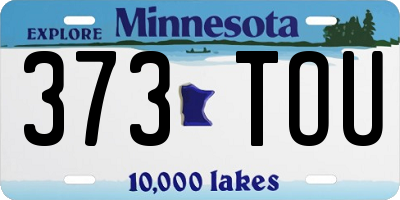 MN license plate 373TOU
