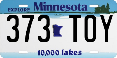 MN license plate 373TOY