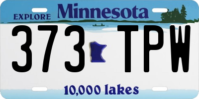 MN license plate 373TPW