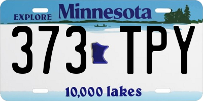 MN license plate 373TPY